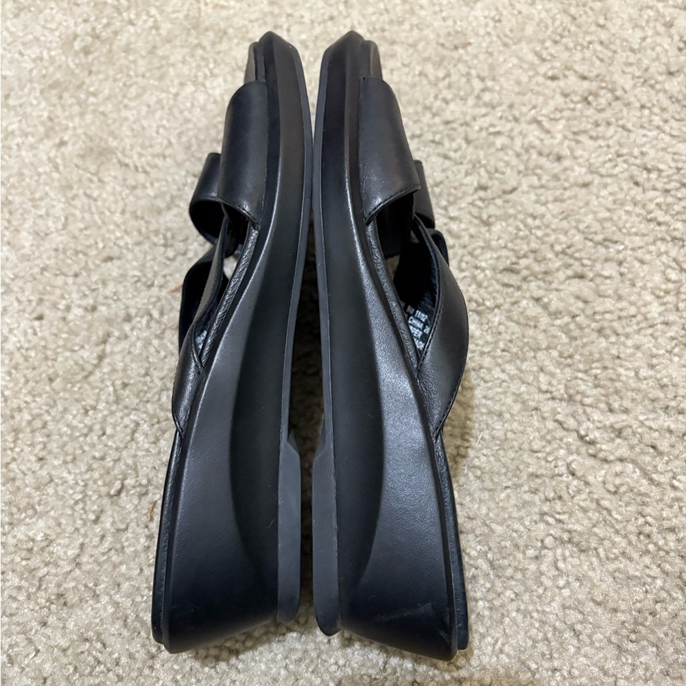 Clarks Black Leather Sandals 8 - Picture 3 of 6